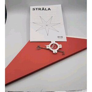Ikea STRALA Star Light Pendant Shade Table Lamp Shade Red 35" New in Open Box